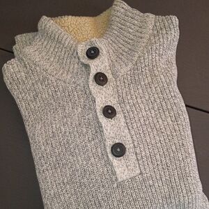 G.H. Bass & Co. Tan Button neck Sweater Mens LG. 44" Chest Like NEW